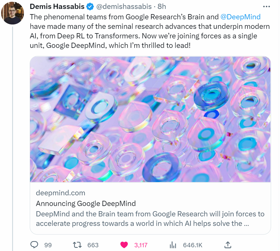 合并DeepMind和Google Brain,谷歌迎来AI新时代