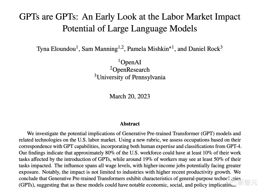 80%白领危了!OpenAI发布GPT时代就业秘笈:34大铁饭碗保命