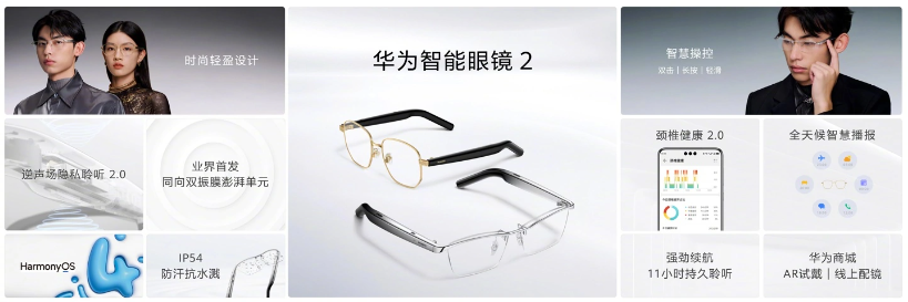 华为智能眼镜 2:体验纤巧设计与多功能之美