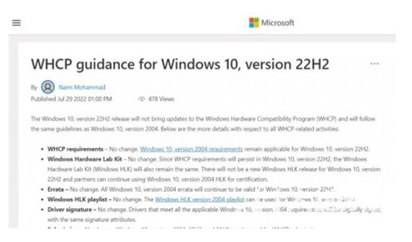 Win1022H2将迎来一系列新功能