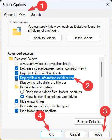 如何在 Windows 11 上显示文件夹大小?