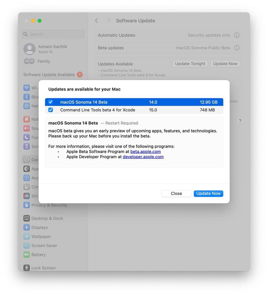 苹果发布了iOS 17,iPadOS 17和macOS 14 Sonoma的首次公开测试版