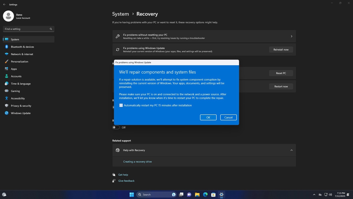 Windows 11 Build 25905 预览版隐藏特性:用 Windows Update 修复系统