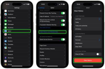 iOS 17:如何清除特定配置文件的Safari网络历史记录