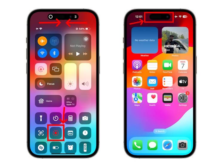 如何在没有动态岛的情况下录制iPhone屏幕