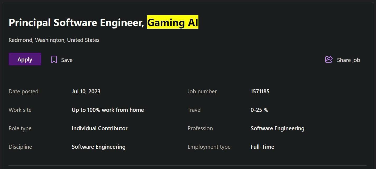 微软寻找顶级软件工程师，以推动Xbox游戏业务与人工智能的融合