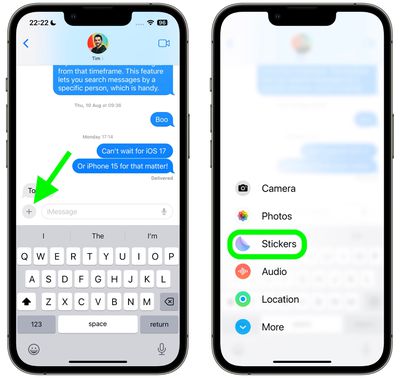 iOS 17:如何为消息中的贴纸添加效果