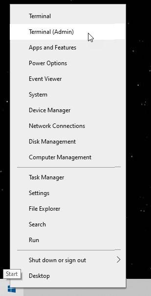 将终端添加到 Windows 10 快速链接 (WinX) 右键单击​​开始菜单