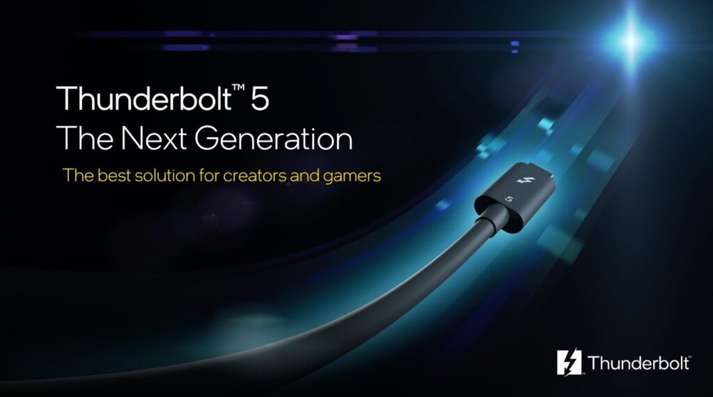 Intel发布Thunderbolt 5，支持连接三台144Hz 4K屏幕