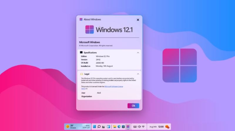 概念版Windows12上机,已是果子的形状了