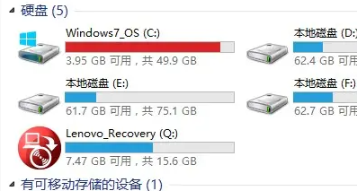 win7精简版安装后占用c盘空间大小