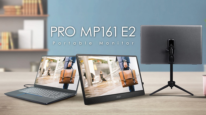 微星发布 PRO MP161 E2 便携显示器,配备 1/4 英寸三脚架插孔