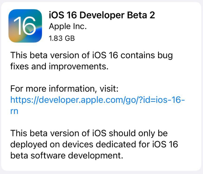 苹果 iOS 16/ iPadOS 16 Beta 2发布，附升级教程