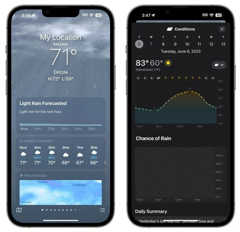苹果 iOS 17 天气应用都有哪些改进?