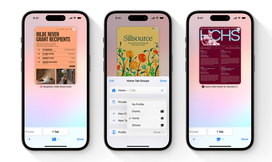 iOS 17 Safari 浏览器改进汇总:区分不同场景、无痕浏览更安全