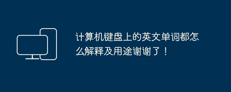 计算机键盘上的英文单词都怎么解释及用途谢谢了!