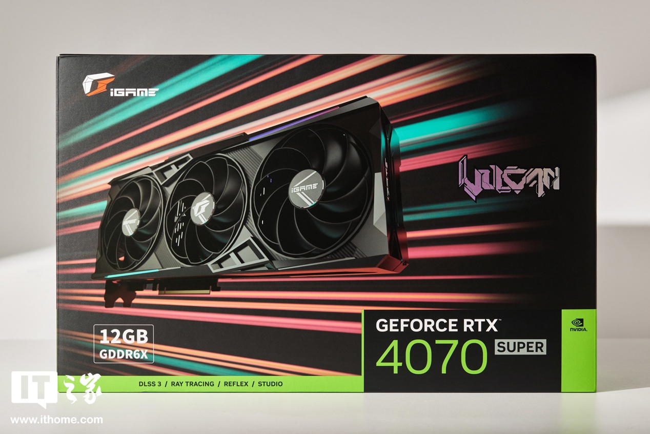 iGame GeForce RTX 4070 SUPER Vulcan OC 显卡图赏:暗黑低调,潮酷个性
