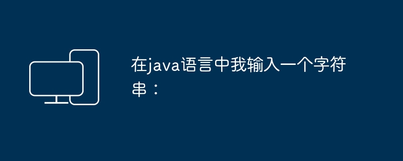 在java语言中我输入一个字符串：