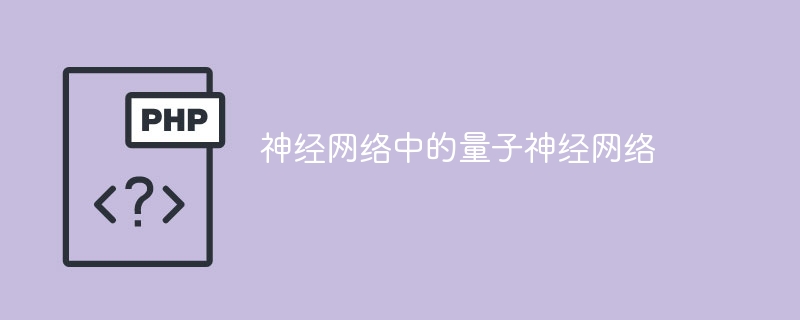 神经网络中的量子神经网络