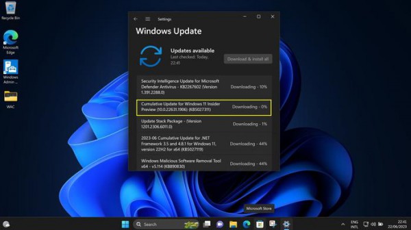 微软发布Win11 Build 22621.1906更新:系统托盘可隐藏时间和日期详情