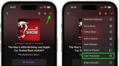 iOS 17.4:使用 Apple 的新播客成绩单功能