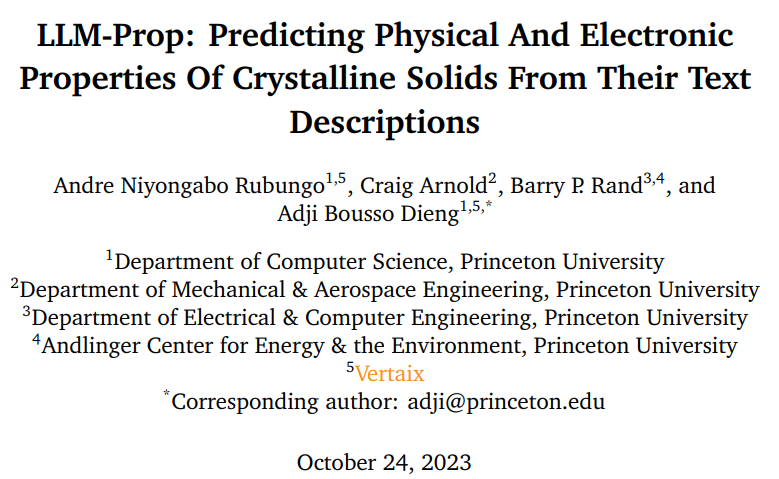 大语言模型加速材料发现，普林斯顿大学团队利用 LLM 准确预测晶体特性