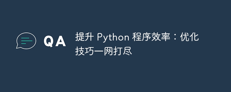 提升 Python 程序效率:优化技巧一网打尽