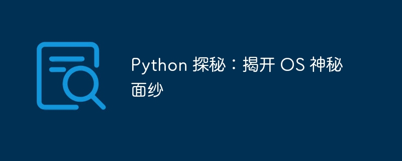 Python 探秘:揭开 OS 神秘面纱