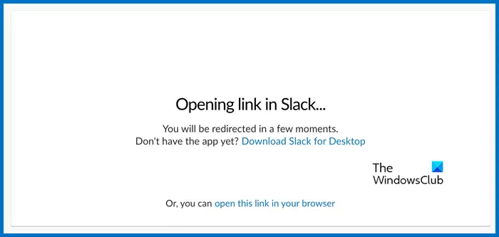 Slack:无法打开此链接