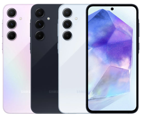 三星最新发布的Galaxy A55手机亮相：拥有金属外框和高容量电池
