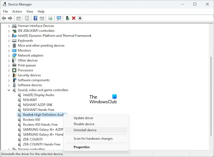 安装Realtek HD音频驱动程序失败,错误0x00005b3