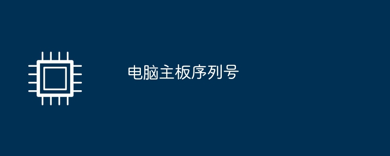 电脑主板序列号