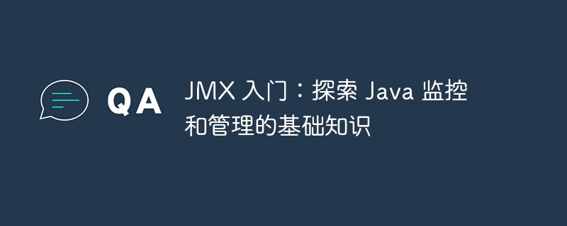 JMX 入门:探索 Java 监控和管理的基础知识