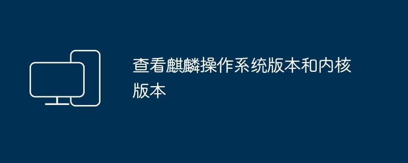 查看麒麟操作系统和内核的版本