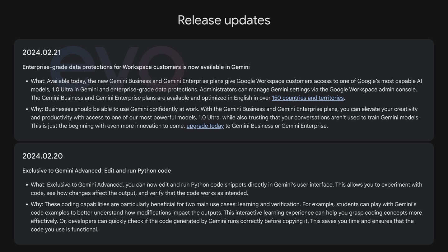 谷歌 Gemini Advanced 更新,可直接在线编辑和运行 Python 代码