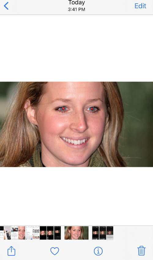 修复iPhone相片中的红眼效果