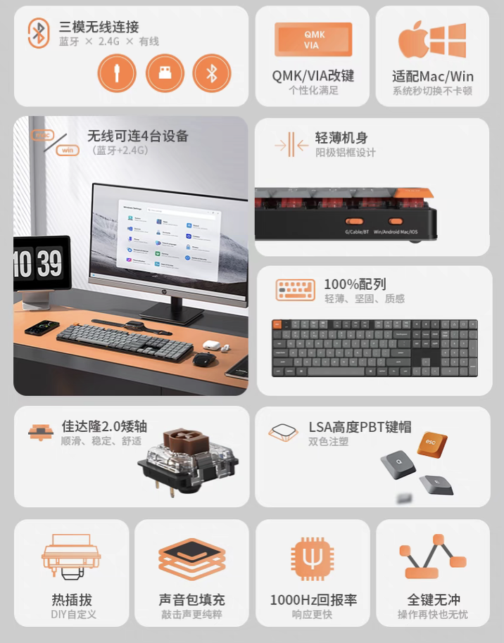 Keychron 推出 K5 Max 三模机械键盘:108 键、佳达隆矮轴 2.0,售 588 元