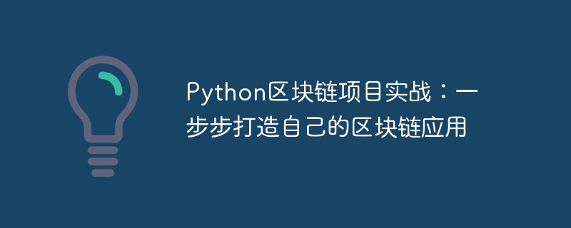 Python区块链项目实战:一步步打造自己的区块链应用
