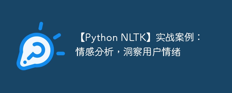 【Python NLTK】实战案例:情感分析,洞察用户情绪
