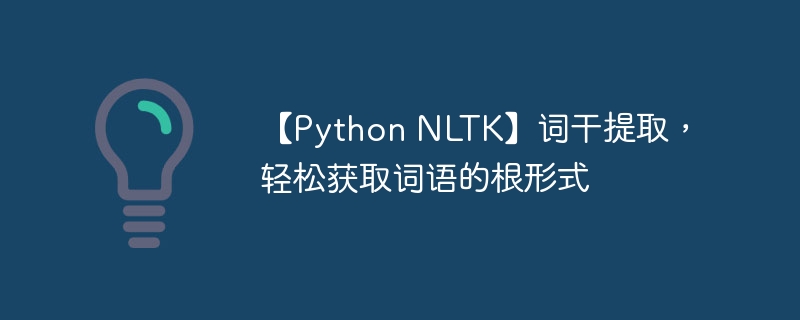 【Python NLTK】词干提取,轻松获取词语的根形式