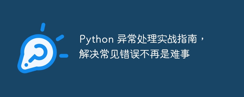Python 异常处理实战指南,解决常见错误不再是难事