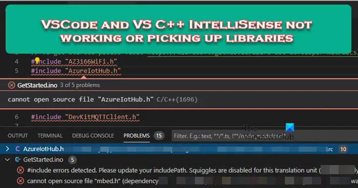 VSCode和VS C++IntelliSense无法正常运行或找到库