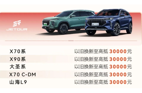 奇瑞集团推出百亿补贴活动,四大品牌车型置换补贴高达4万元