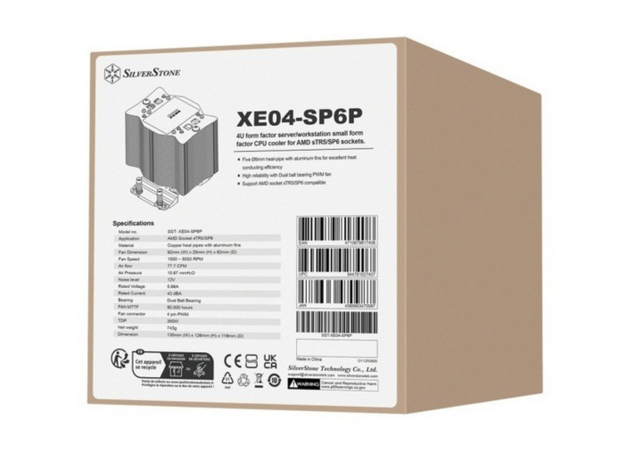 银昕发布了搭载5根6mm热管和92mm风扇的XE04-SP6P单塔风冷散热器