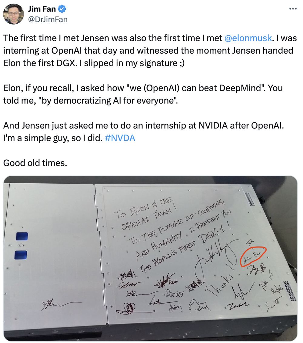 2016 年,黄仁勋亲手送给 OpenAI 马斯克:世界上第一台英伟达 DGX-1