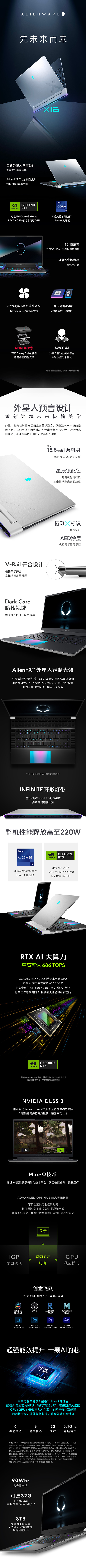 外星人 X16 R2 游戏本上架戴尔官网:英特尔酷睿 Ultra9 + RTX 4090 版本 46999 元