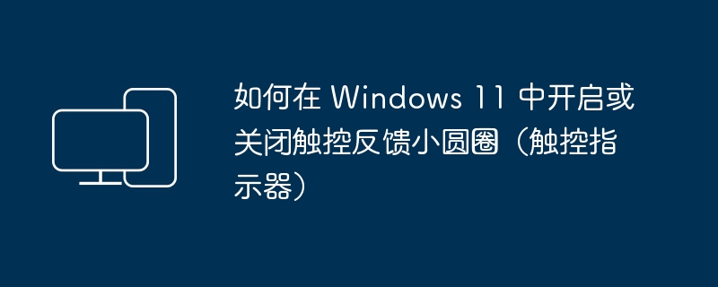 如何在 Windows 11 中开启或关闭触控反馈小圆圈(触控指示器)