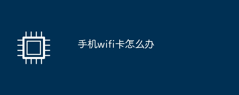 手机wifi卡怎么办