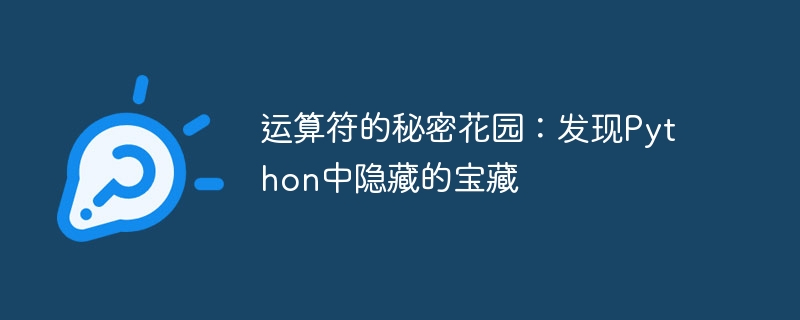 运算符的秘密花园:发现Python中隐藏的宝藏