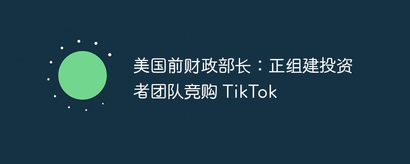 美国前财政部长正牵头投资者团队竞购 TikTok